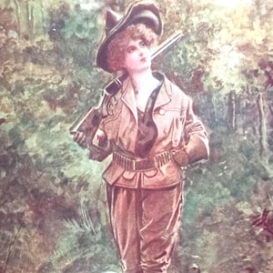 Sur la piste. Copyright 1906- O Benedict, Chicago, Illinois. Coin usure (minuscule) Très bon état.