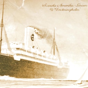 Svenska Amerika- Linien S S Drottningholm. Brevkort Goteborg-Direkt - New York. Carte postale de 1911.