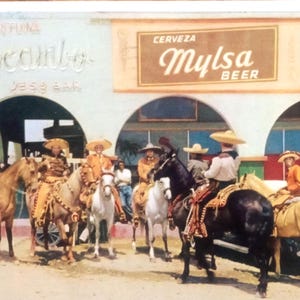 Tijuana, México. Cerveza Mylsa Beer-Street Scene-Postmark LA Jolla, Califórnia, 1954.