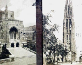 ニューヘイブンのヴィンテージポストカード：イェール大学とハークネスタワー、1932年
