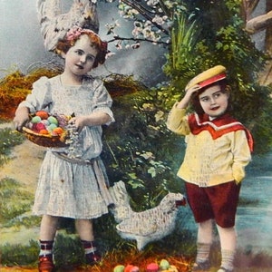 4 cartoline di Pasqua vintage inutilizzate-