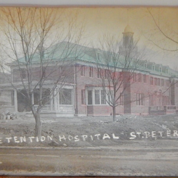 San Pietro, Minnesota. Ospedale di detenzione. RPPC 1911-Casa degli orfani.