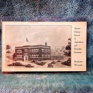 Rochester, Wisconsin. Escola de Agricultura e Economia Doméstica do Condado de Racine. 1912