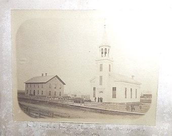 Menasha, Wisconsin. Church & Buildings Photo. Original 1800s  10 X 12