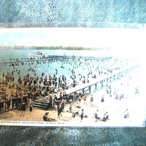 Detroit, Michigan-Belle Isle Park. Badstrand.