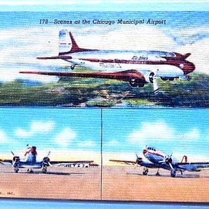 Chicago, Illinois. Cenas do Aeroporto Municipal de Chicago. Linhas principais.
