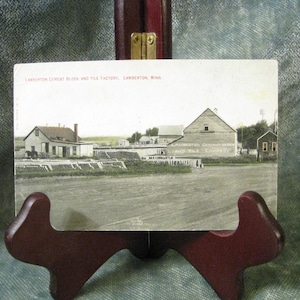 Lamberton, Minnesota. Fabrique de blocs de ciment et de tuiles Lamberton-1909. Très bel état - Estampage de voeux de Noël au dos du PC.