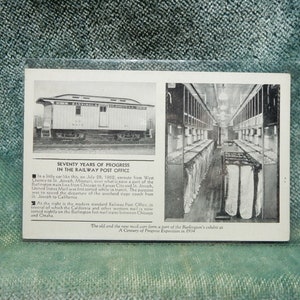 Burlington-route. Spoorwegpostkantoor. Century of Progress 1934 Souvenir-pc.