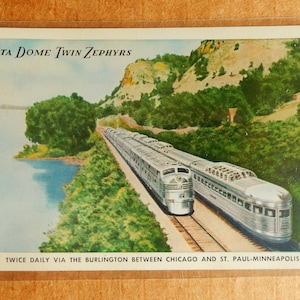 Rota de Burlington. Twin Zephyrs-Chicago e Minneapolis. 1930-40?