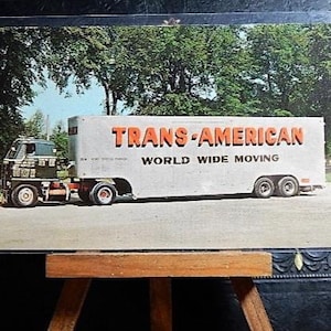 Trans-Amerikaanse wereldwijde bewegende vintage ansichtkaart jaren 60-70.