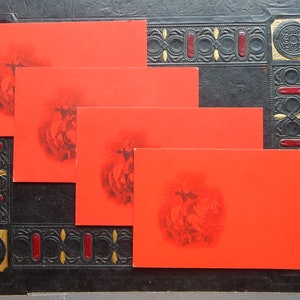 4 cartes postales George Washington on Horse. Rouge et non utilisé.