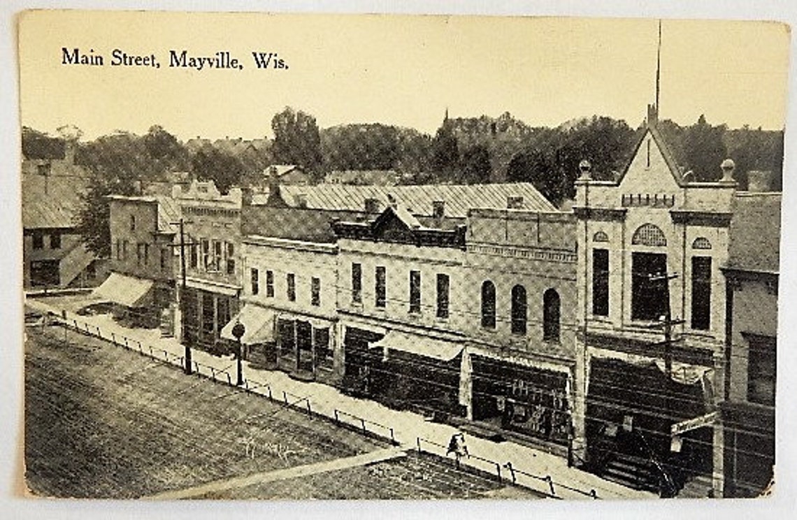 RPPC of Mayville Wisconsin. 1910s Main St. Etsy