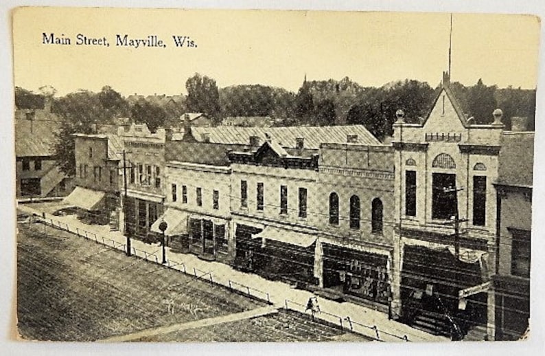 RPPC of Mayville Wisconsin. 1910s Main St. Etsy