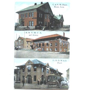 Boone, Iowa. von C&N.W.Depot-R.R. Y. M. C. A. und Armoury-Ft D. D. M. und S.Depot.