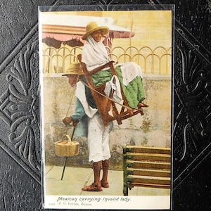 Mexico. Mexican Carrying Invalid Lady. 1904