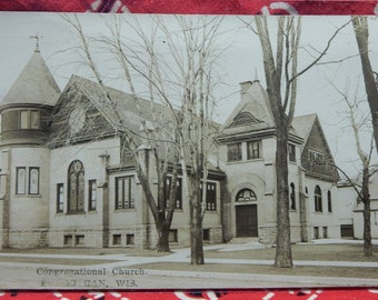 Sheboygan, Wisconsin. Congregational Church. November 12, 1913. RPPC.