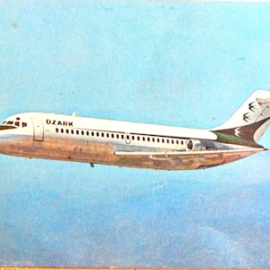 Ozark DC-9-van Douglas. Ansichtkaart 1968