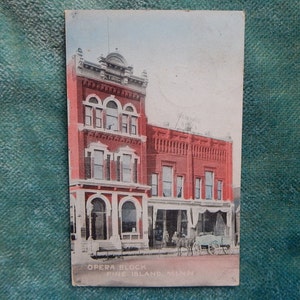 Pijnboom Eiland, Minnesota. Opera blok. 1910 Afgestempeld.
