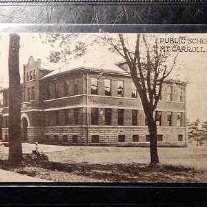 MT. Carroll, Illinois. Escola pública. 1903-1910?