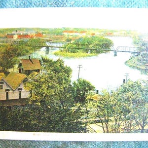 Rockford, Illinois. River View looking South-Published by Penfield's Book Store, Illinois. 1906