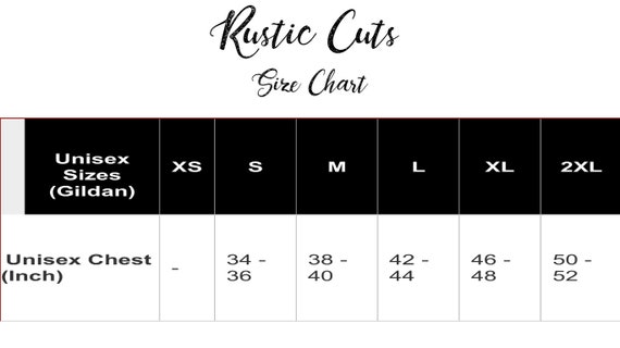 Rustic Ridge Size Chart