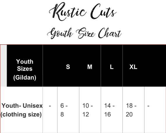 Rustic Ridge Size Chart