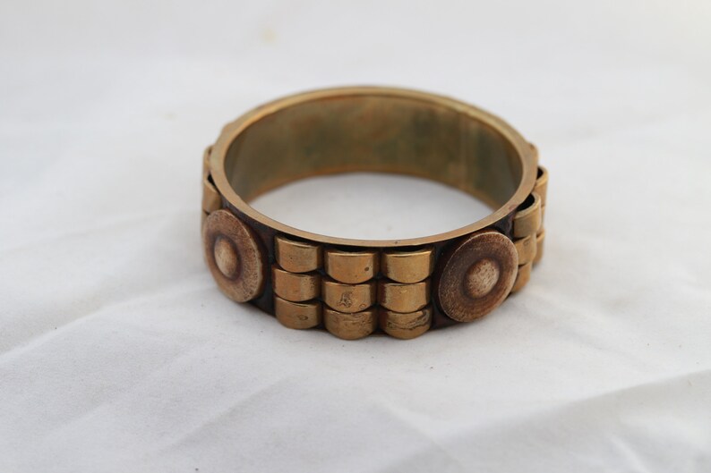 Vintage Horn Brass Tribal Bangle Vintage Bracelet rustic Etsy