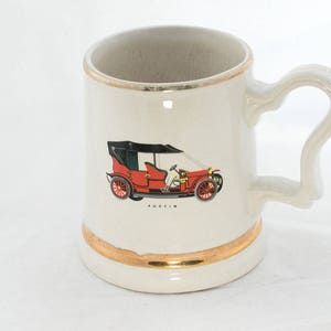 Vintage Porcelain Beer Mug, 24 Carat Gold Plated Mug, Prince WIlliam Austin Car Mug, Collectable Bar Ware, Metal Home Decor, Christmas Gift image 1
