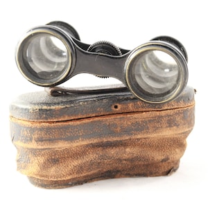 Vintage Opera Black Binoculars, Vintage Opera Glasses, Theater Small Binoculars, Black Gold, Rare Binoculars, 40s horce Racing Binoculars