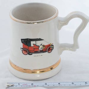 Vintage Porcelain Beer Mug, 24 Carat Gold Plated Mug, Prince WIlliam Austin Car Mug, Collectable Bar Ware, Metal Home Decor, Christmas Gift image 6