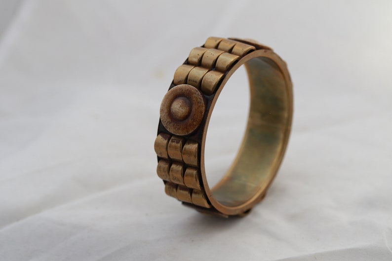 Vintage Horn Brass Tribal Bangle Vintage Bracelet rustic Etsy