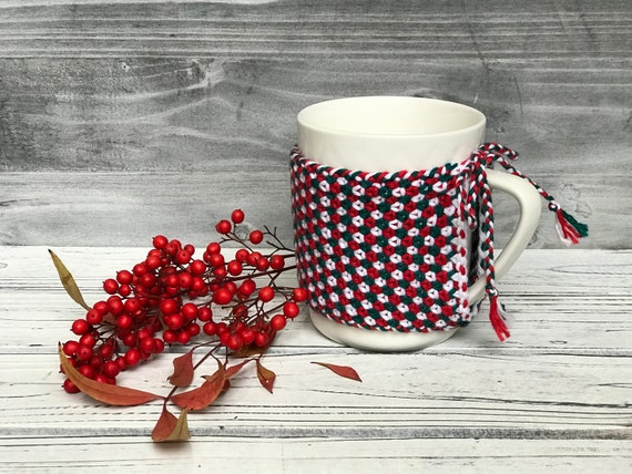 Mug Cozy, Perfect Gift for Coffee Lovers, Knitted Coffee Mug Cozy, Tea or Coffee  Mug Cozy, Coffee Sleeve, Mug Wrap, Mug Warmer. 