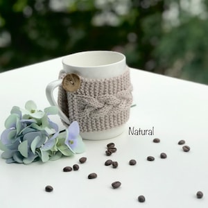 Tea or Coffee Mug cozy, Coffee cozy, Knitted coffee mug cozy, Coffee Sleeve, Gift for coffee lovers, Mug Wrap, Mug Warmer