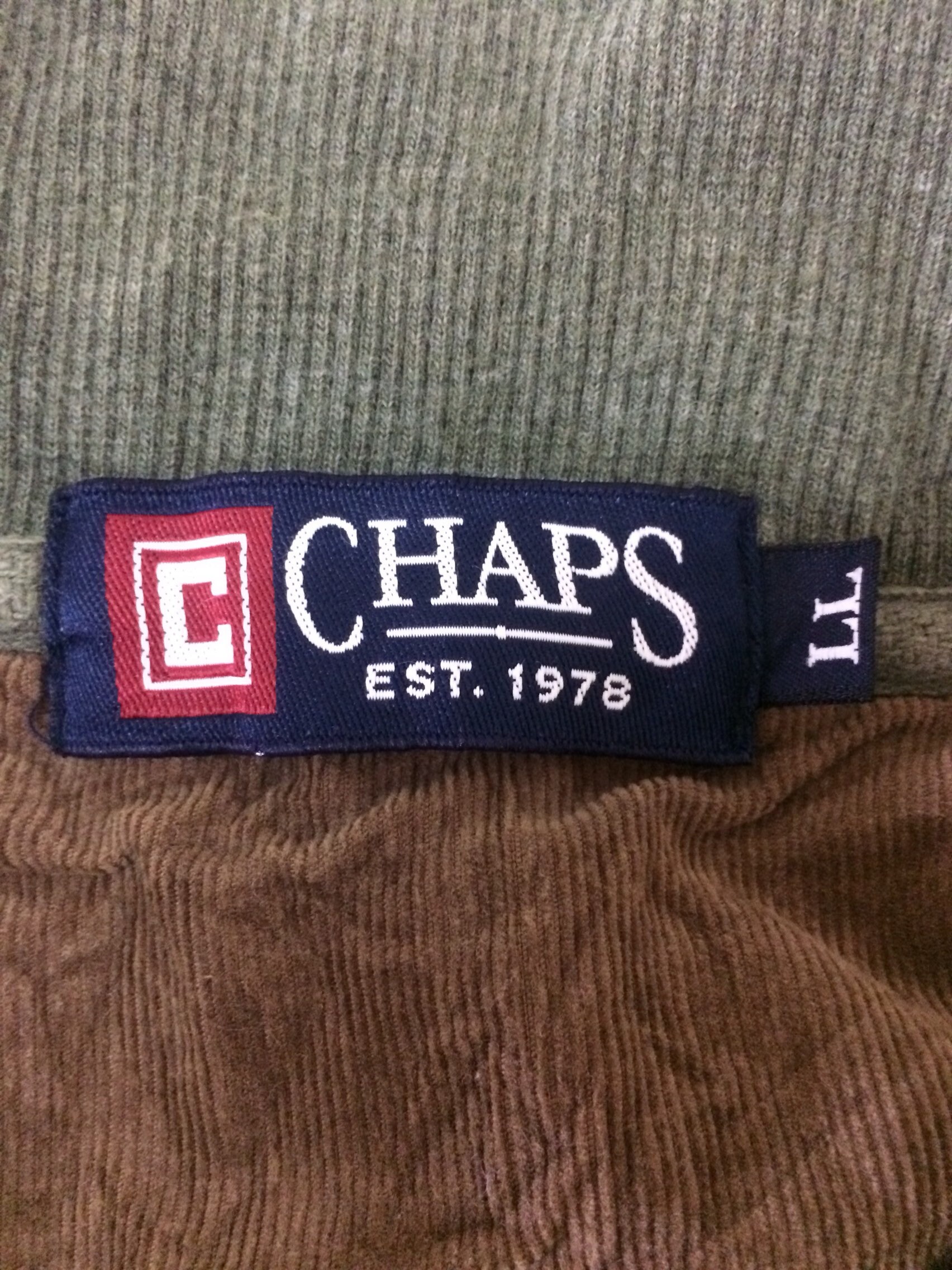 Vintage Chaps Small Logo Embroidery Stripe Design Half Zipper Etsy