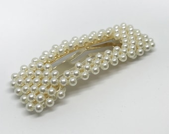 Rectangle Pearl Barrette / Hair Clip / Bobby Pin