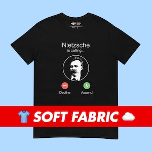 Nietzsche calling - Decline or Ascend Cool Uni Campus T-Shirt for Philosophy Teachers Students Professors Philosophers Gift Idea