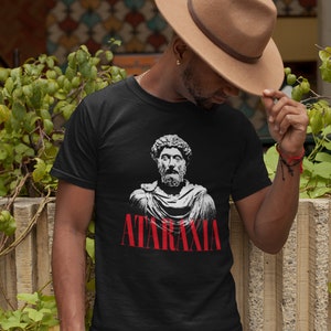 Marc Aurel Ancient Roman Stoic Philosophy Stoicism Ataraxia T-Shirt for Historians Philosophers Stoics Life Coaches and Book Lovers T-Shirt