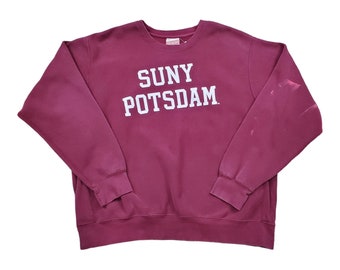 Sweat-shirt style tissage inversé MV Sport SUNY Potsdam des années 2000 taille XL