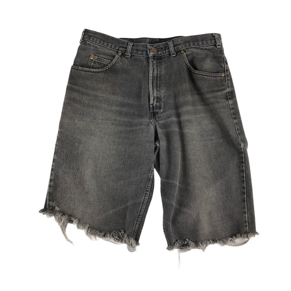 lee black denim shorts