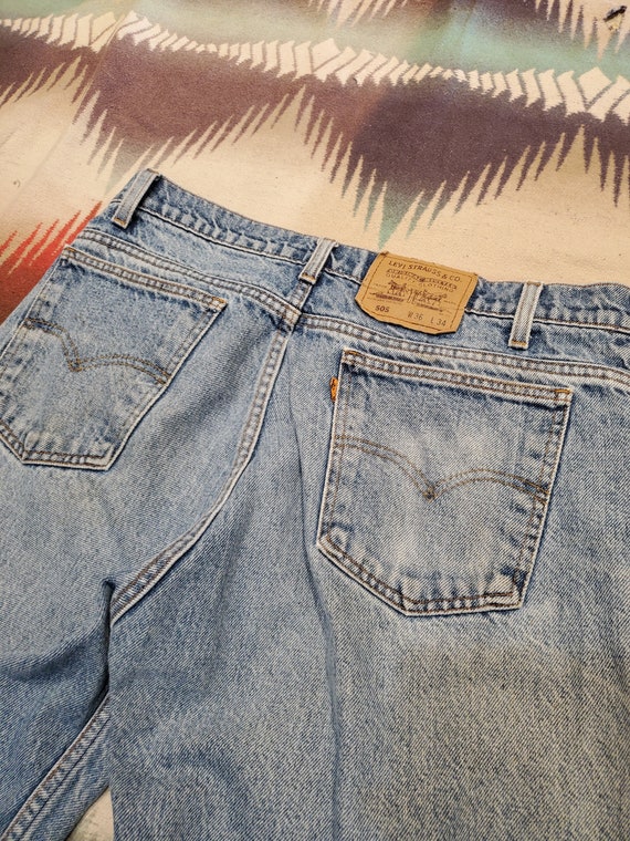 1990s Levi's 505 Orange Tab Blue Denim Jeans Size… - image 7