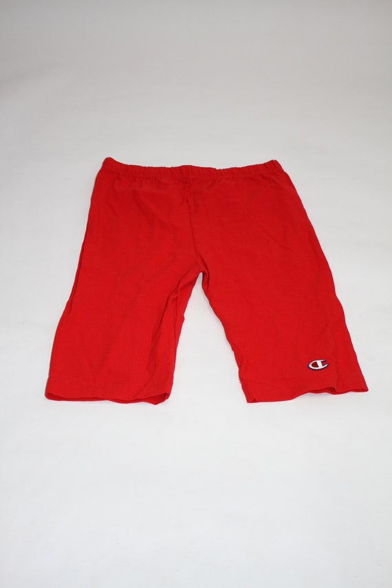 red champion biker shorts