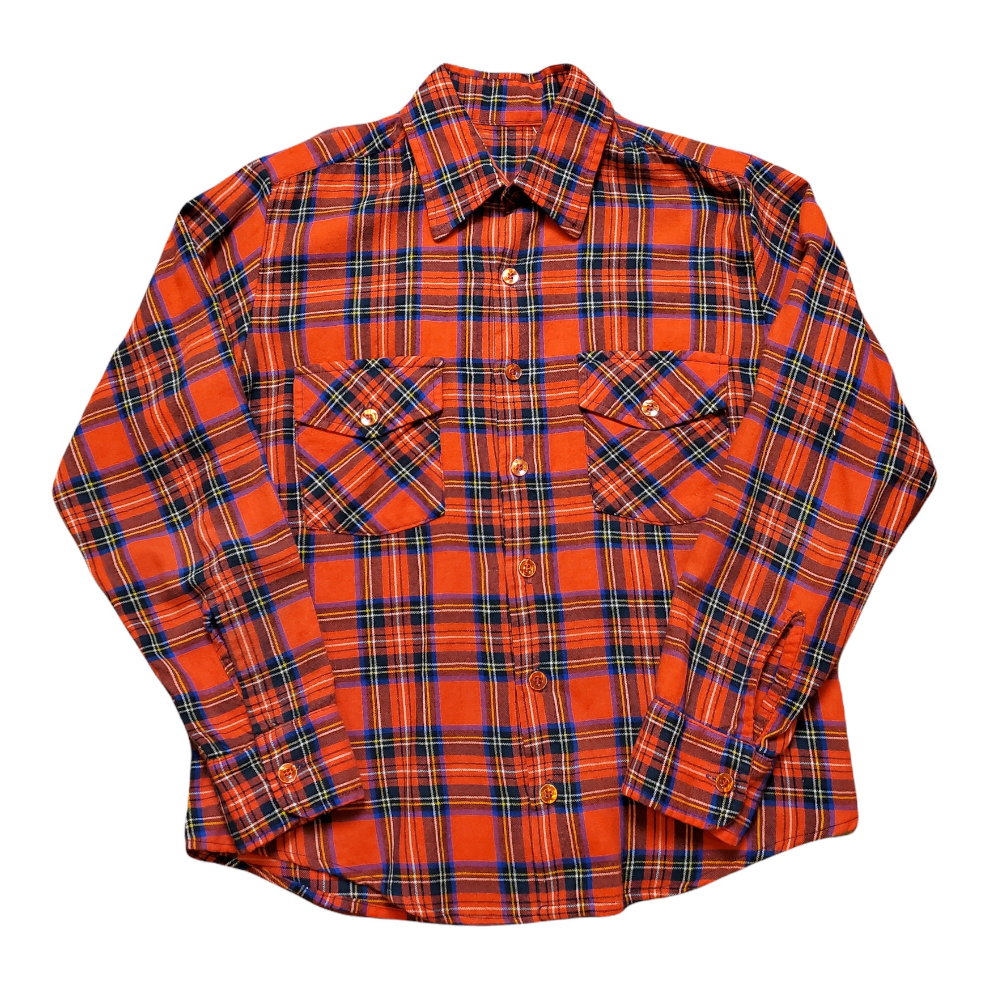 1980s/1990s Viyella Red Plaid Flannel 