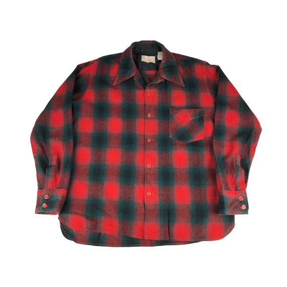 1980s Sears King's Road Wool Blend Loop Collar Shi