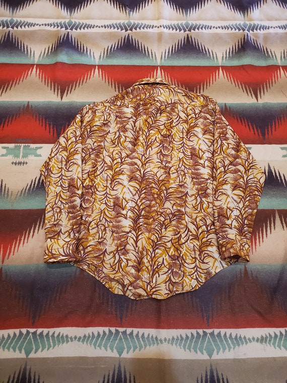 1970/1980s Kmart Plant Floral Print Polyester Disco S… Gem