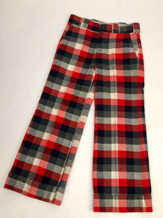 Vintage 1970s Plaid Checkered Pants