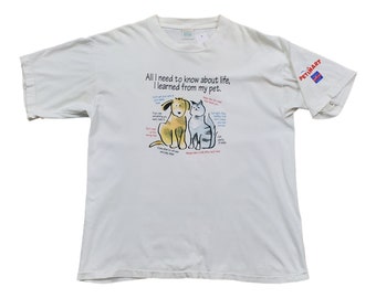 Petsmart de la década de 1990 aprendió de mi mascota animal camiseta tamaño L/XL