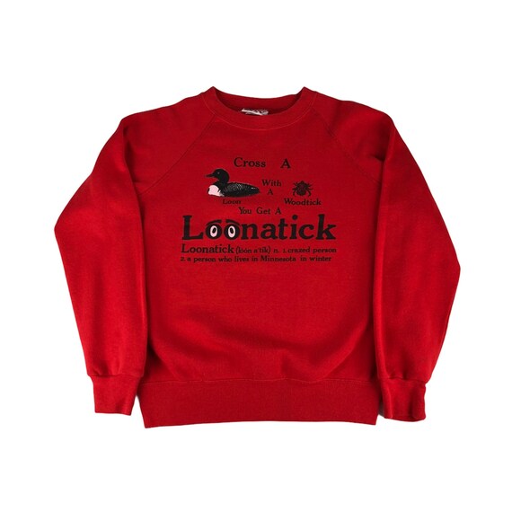 Vintage 1980s Minnesota Loonatick Raglan Sweatshir