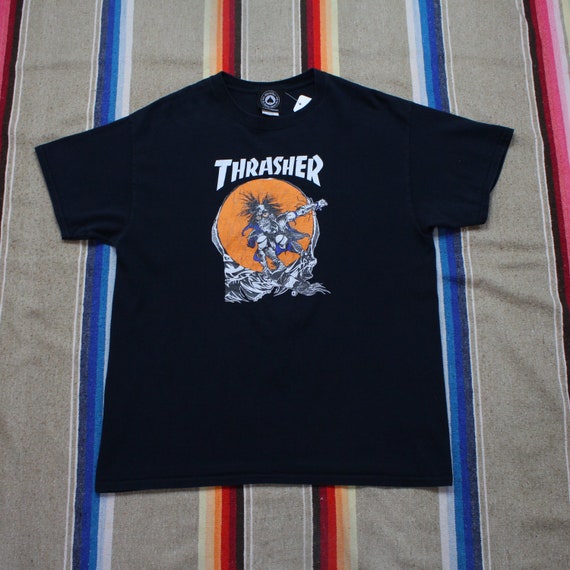 2000s Thrasher Pushead Skateboard T-Shirt Size L - image 1