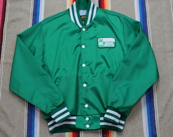 1980s Swingster GR8 Seeds Satin Bomber Jacket Made in USA Size M