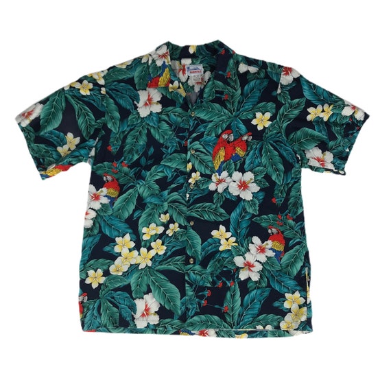 Vintage 1980s Hawaii Brand Hawaiian Shirt Tropical